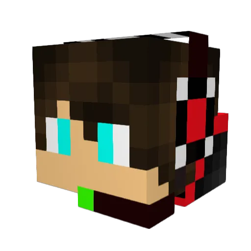 Sneakbeam Minecraft avatar head, 3D render