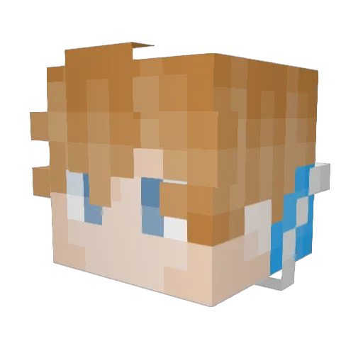 SneakyAM Minecraft avatar head, 3D render