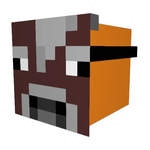 SneakyCow2 Minecraft avatar head, 3D render