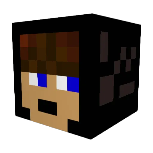 SneakyFoxB Minecraft avatar head, 3D render
