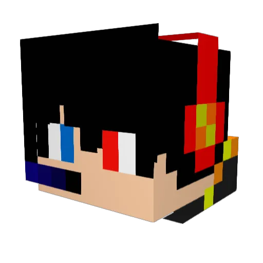 SneakyKuprin Minecraft avatar head, 3D render