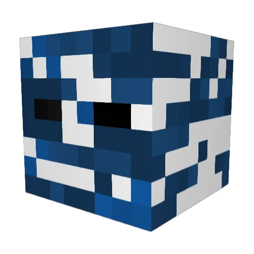 SneakySquids Minecraft avatar head, 3D render