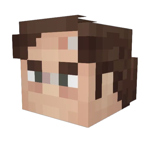 SneakyTiktok Minecraft avatar head, 3D render
