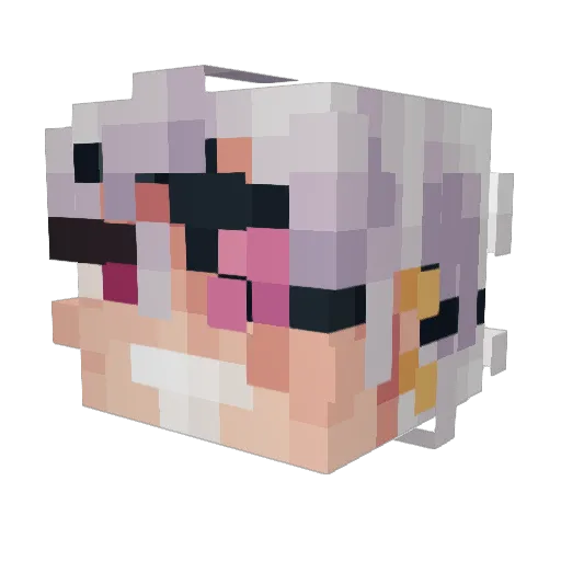 SneaxTV Minecraft avatar head, 3D render