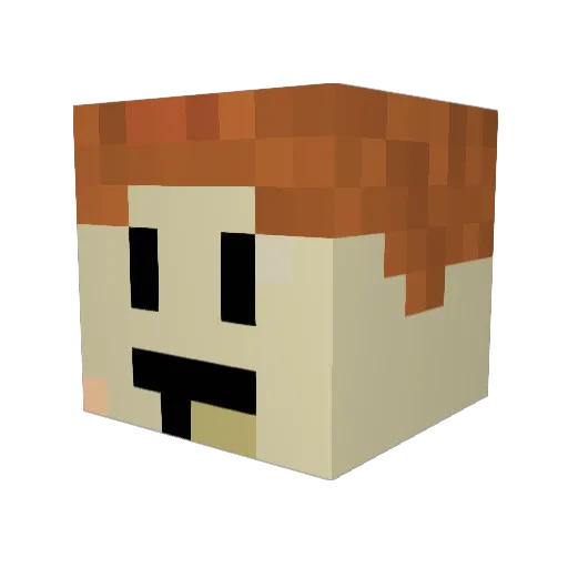 SnecksGG Minecraft avatar head, 3D render