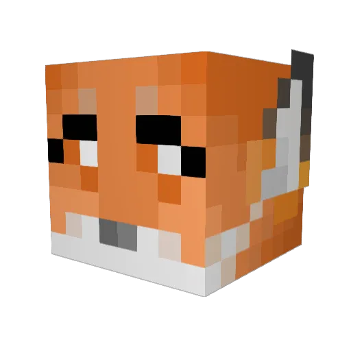 SneekyFox Minecraft avatar head, 3D render