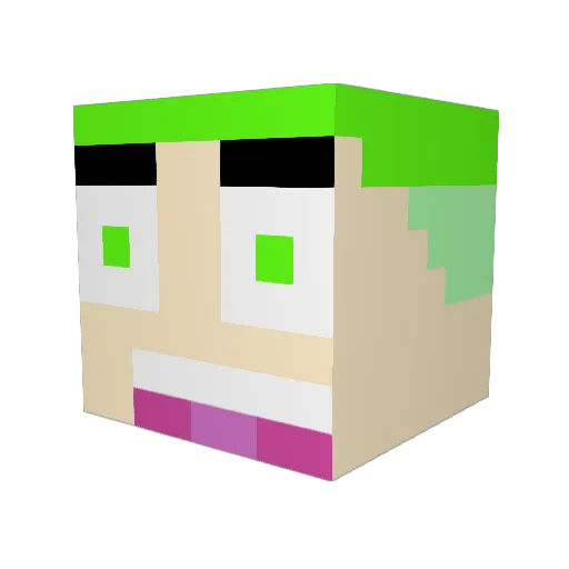 Sneeuwman Minecraft avatar head, 3D render
