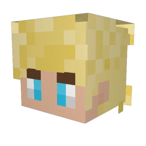 Sneeven Minecraft avatar head, 3D render