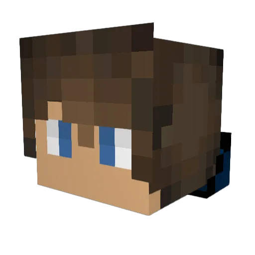 Snefens Minecraft avatar head, 3D render