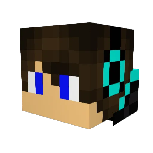 SnekHol Minecraft avatar head, 3D render