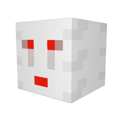 Snekelelele Minecraft avatar head, 3D render