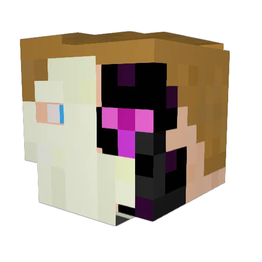 Sneldie Minecraft avatar head, 3D render