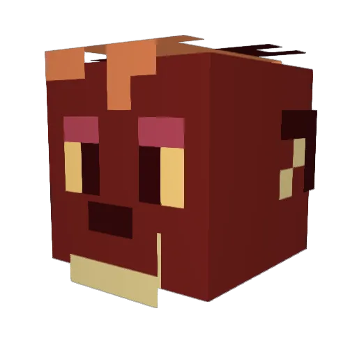 Snickerblizzlez Minecraft avatar head, 3D render