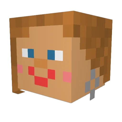 Snicksie Minecraft avatar head, 3D render