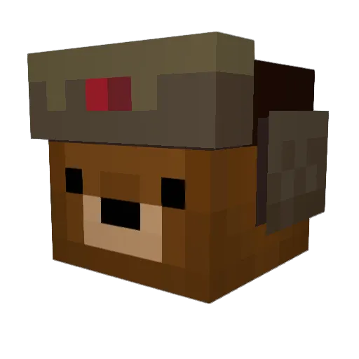 SnifferBear Minecraft avatar head, 3D render