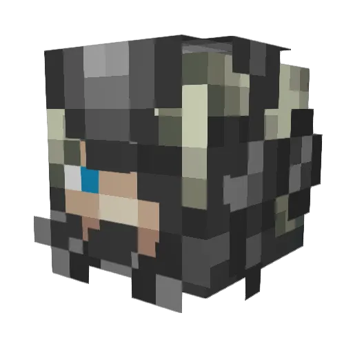 Sniflitz Minecraft avatar head, 3D render
