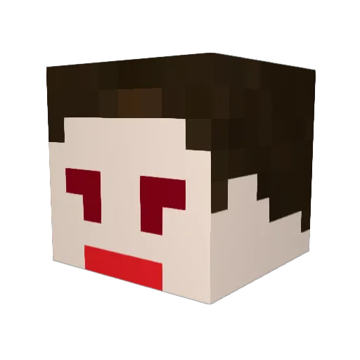 Sniket Minecraft avatar head, 3D render