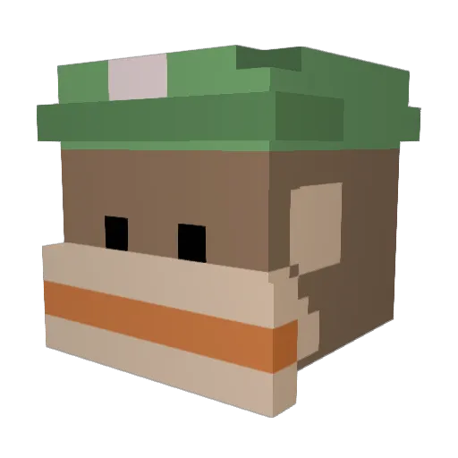 Snimzy Minecraft avatar head, 3D render