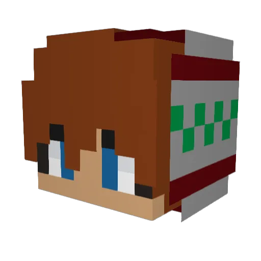 Snini Minecraft avatar head, 3D render