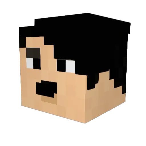 Sniperdile Minecraft avatar head, 3D render