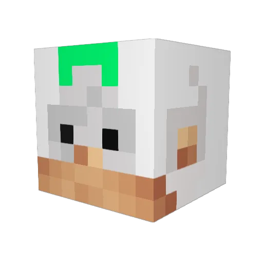 Sniperfilip Minecraft avatar head, 3D render