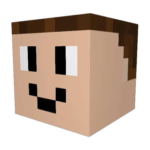 Sniperik Minecraft avatar head, 3D render