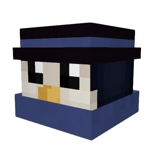 Snippze Minecraft avatar head, 3D render