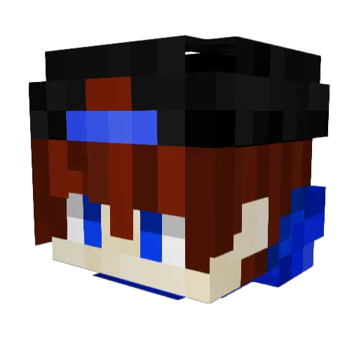 Snipster Minecraft avatar head, 3D render