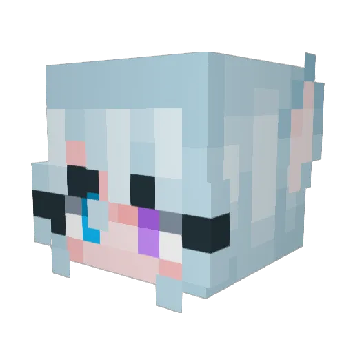 SnipuSensei Minecraft avatar head, 3D render