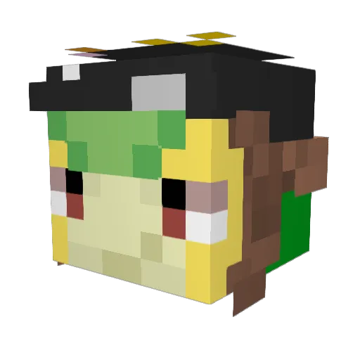 SnivySnoo Minecraft avatar head, 3D render