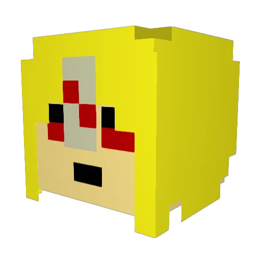 SnnmBn Minecraft avatar head, 3D render