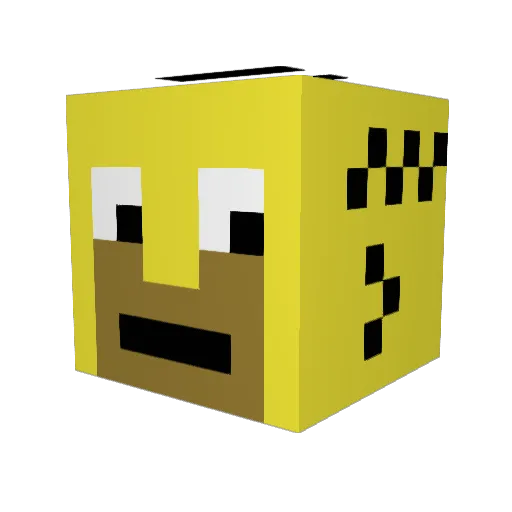 Snobche Minecraft avatar head, 3D render