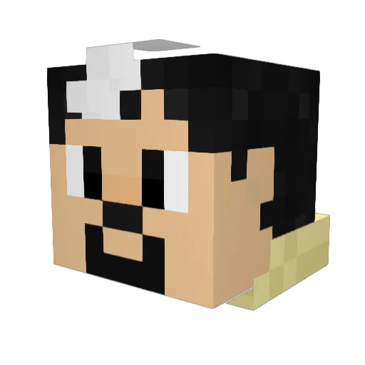 Snomflakes Minecraft avatar head, 3D render