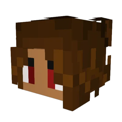Snomia Minecraft avatar head, 3D render