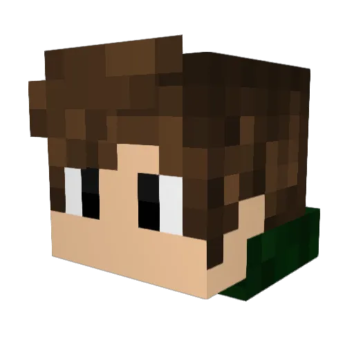 Snoobaa Minecraft avatar head, 3D render