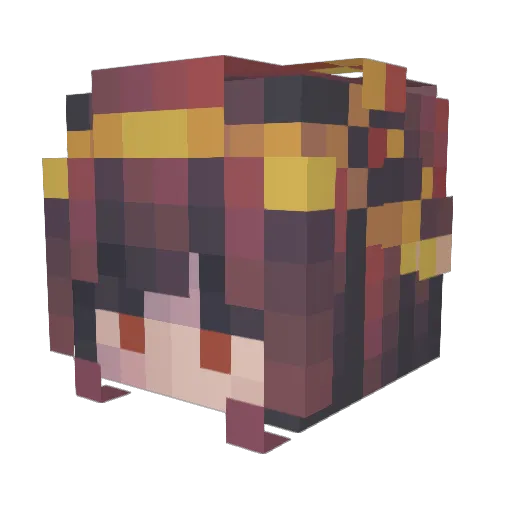 SnoogoQian Minecraft avatar head, 3D render