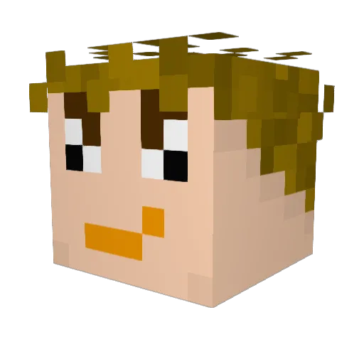 Snookered Minecraft avatar head, 3D render
