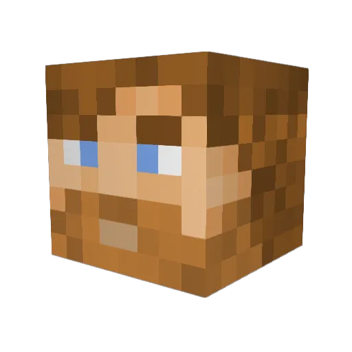 Snooma Minecraft avatar head, 3D render