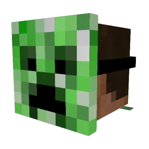Snooober Minecraft avatar head, 3D render