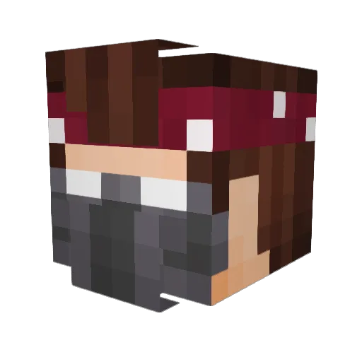 Snooowman Minecraft avatar head, 3D render