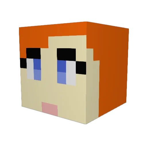 Snootybeans Minecraft avatar head, 3D render