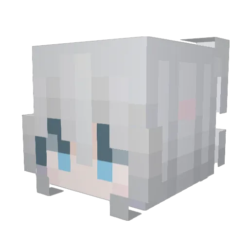 SnorFlox Minecraft avatar head, 3D render