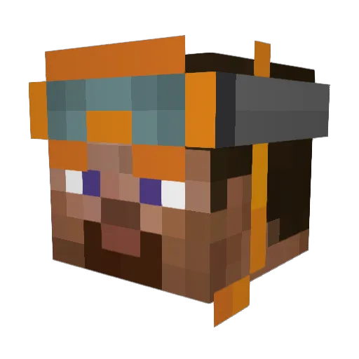 Snorkeler Minecraft avatar head, 3D render