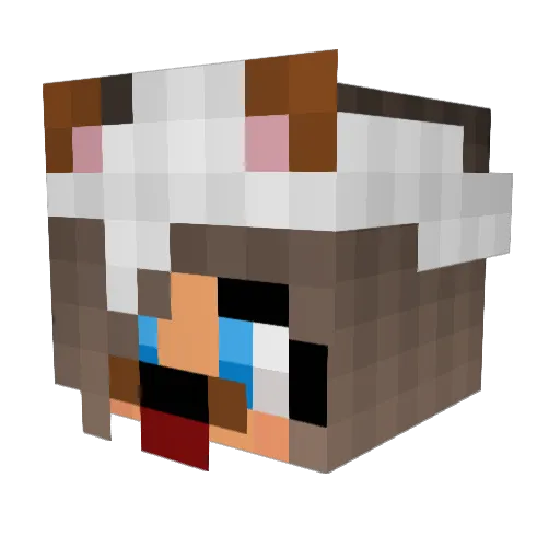Snort Minecraft avatar head, 3D render