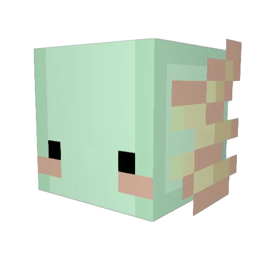 Snow90k Minecraft avatar head, 3D render