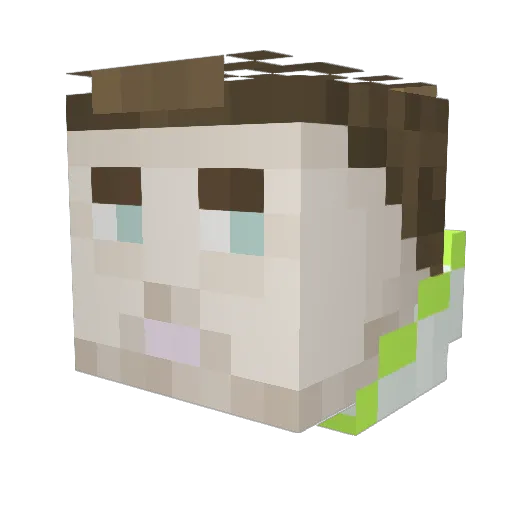 SnowAene Minecraft avatar head, 3D render