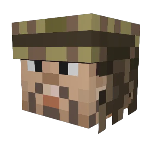 SnowAgainst Minecraft avatar head, 3D render