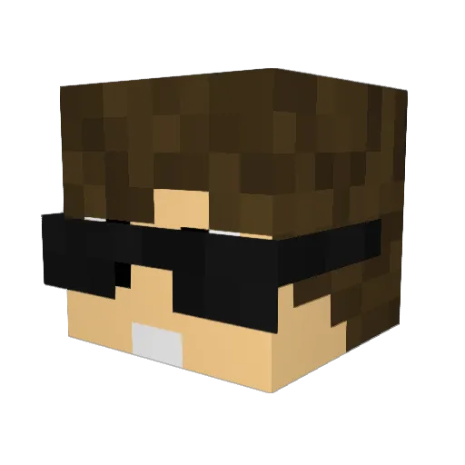 SnowBallBall Minecraft avatar head, 3D render