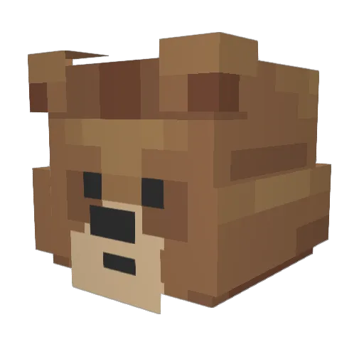 SnowBearCL Minecraft avatar head, 3D render