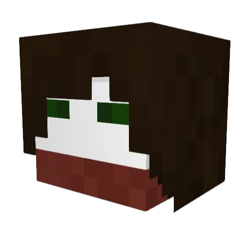 SnowBull Minecraft avatar head, 3D render